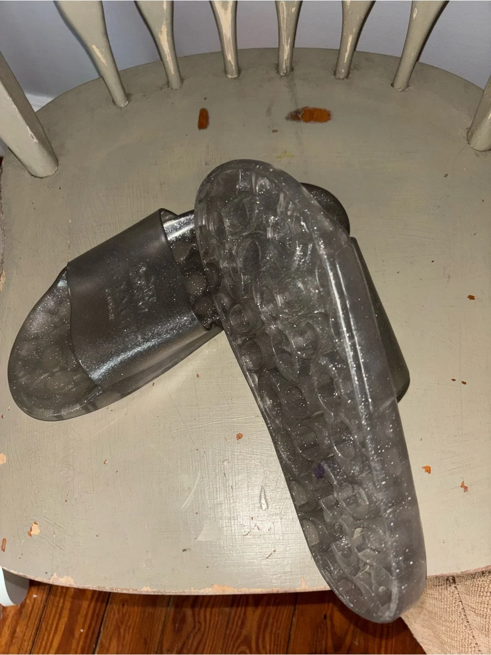 Coach slides. Glitter jelly Sz 9 EUC